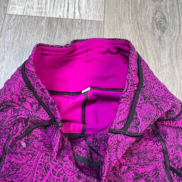 Lululemon Women’s Outrun Crop Leggings Paisley Fuchsia Pockets Mesh Size… - Picture 7 of 14
